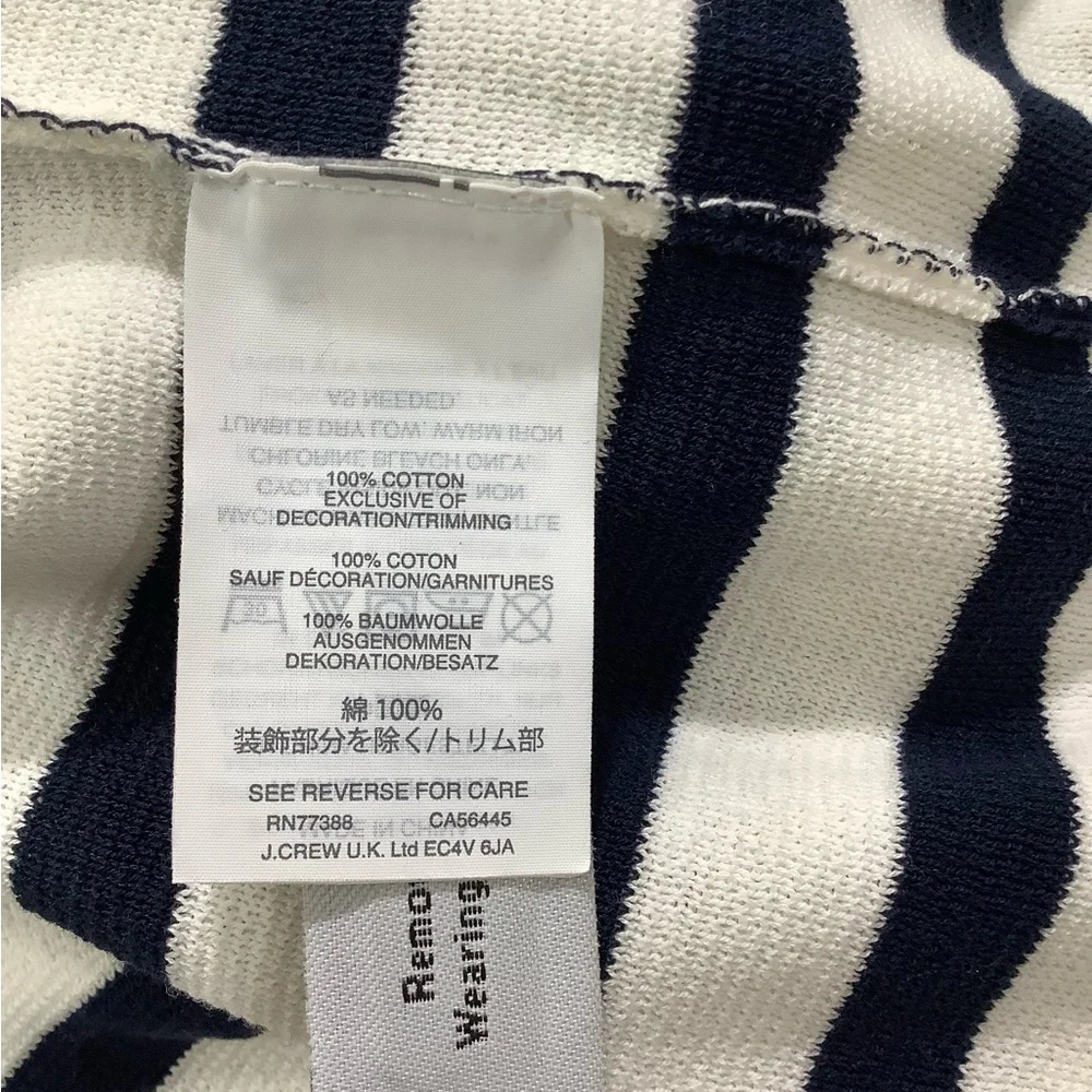 J. Crew Long Sleeve Striped Cotton Sweater with Cabana Patches